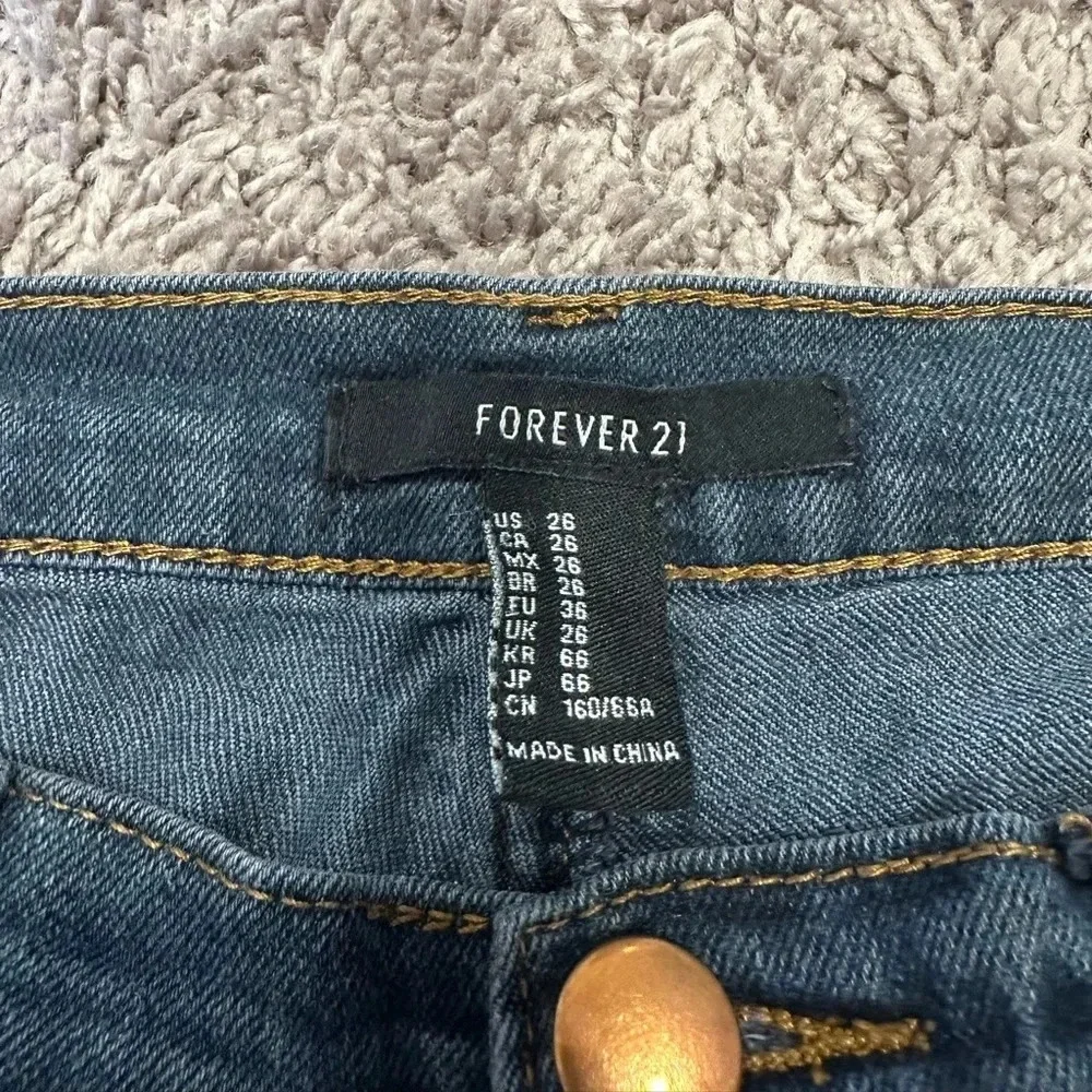 Forever 21 Dark Wash Skinny Jeans Mid Rise Stretch Y2K Denim Women’s Size 26